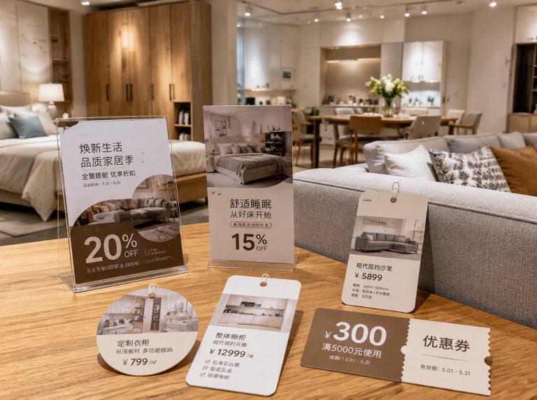 新余家具门店单页海报与吊牌